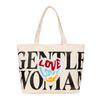 Bolsa de lona estampada con letras para mujer al por mayor, bolsa transfronteriza de gran capacidad, bolsa tote casual, bolso de moda, bolsa de compras