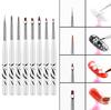 Set de Pinceles para Uñas Transfronterizo, Set de 8 Piezas, Plumas para Pintar Patrones de Uñas de Cebra, Plumas de Flores, Venta al por Mayor desde el Fabricante