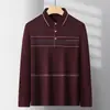 Camiseta de manga larga para hombres de mediana edad, camisa de bolsillo holgada para papá, camisa base fina de cuello camisero para mediana edad y ancianos, polo para ancianos