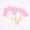 Empaque para hornear variedad serie brillo amor decoración de pastel tarjeta palillo inserto decoración estrella 10 piezas