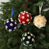 Nuevo producto transfronterizo: Adorno de bola de Navidad de tela de 8 cm con diamantes, decoración de árbol de Navidad DIY, adorno colgante de bola individual de espuma cubierta de tela