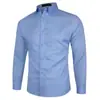 Aliexpress Cross-Border Novas Camisas Masculinas de Manga Longa Estilo Coreano Moda Jovem Slim Casual de Negócios Camisas Simples Atacado