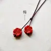 Ventas Directas de Fábrica Tendencia Nacional Colgante Rojo Cinnabar Flor de Ciruelo Diseño Original Accesorios de Joyería Lanyard para Marcapáginas de Teléfono Móvil