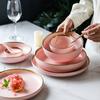 Personalizado simples fosco estilo europeu Phnom Penh cerâmica louça doméstica Rice Bowl Plate Prato prato pequeno prato macarrão tigela Sopa tigela prato de sopa