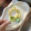 Coreia do Sul Dongdaemun Letra Bola Anel de Cabelo Bola de Menina Corda de Cabelo Rabo de Cavalo Acessório de Cabeça Versátil Corda de Cabelo de Tendão de Borracha