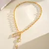 Chaveiro Corrente Metálica Transfronteiriço Europeu e Americano, Colar Chaveiro, Corrente de Clavícula Personalizada Vintage, Acessório de Nicho de Luxo