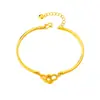 Pulsera de la Fortuna Vintage Vietnamita Chapada en Oro para Mujer, Pulsera Hueca de Calabaza Estilo Palacio, Joyería de Moda y Duradera Venta Directa
