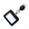 Exclusivo transfronteiriço flip dobrável dupla face transparente preto horizontal plástico suporte para crachá de identificação etiqueta atacado