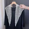Bufanda Triangular Geométrica con Elemento de Diamante Estilo Bohemio para Mujer, Chal de Encaje Soluble en Agua, Tacto Grueso y de Alta Gama, Bufanda para la Cintura