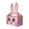 Caja de Regalo Portátil del Conejo de Pascua Caja de Dulces de Conejito de Dibujos Animados 3D Caja de Empaque de Bocadillos de Recuerdo Festivo