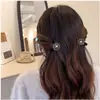 Horquilla de camelia estilo fragante para mujer, horquilla francesa de alta gama con perla, clip para el cabello, tocado con nicho lateral