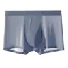 Ropa Interior Masculina de Seda de Hielo Ultradelgada de Verano Fina como Alas de Cigarra Transpirable Sin Costuras Alta Elasticidad Agradable al Tacto Sensación de Piel Desnuda Boxer Briefs
