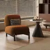 Sofá Perezoso Individual de Diseñador Estilo Wabi-Sabi Vintage Silla de Recepción de Lana de Cordero para Homestay Silla de Negociación Silla de Tendencia