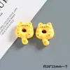 Gato con Cola de Rosquilla DIY Accesorios de Pegamento Cremoso Llavero Pasador Diadema Pulsera Pendientes Collar Imán para Nevera