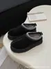 Novo Modelo Sangpo 2026 Botas de Neve para Mulheres, Camurça Pelo Sola Grossa Tazz Slip-On Estilo Étnico Bico Fechado Botas de Neve