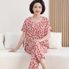 Pijamas de Algodón Seda para Mujer de Mediana Edad y Ancianas Ropa de Suegra Algodón Artificial Delgadas Casuales Sueltas Algodón Seda Ropa para el Hogar