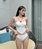 Camisola de Tirantes Hueca Deseo Puro Bikini Triángulo Nuevo Cordón Deseo Puro Chica Caliente Traje de Baño de Dos Piezas para Mujer