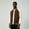 Jaqueta de Baseball Masculina 2026 Primavera e Outono Color Block Clássica Solta Casual Gola Redonda Gola Alta Barra de Botões