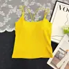 2801 # Camisola de Alça Fina com Lindo Design nas Costas para Mulheres, Top Sexy com Bojos Embutidos, Roupa Íntima Versátil de Camada Base