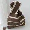 Bolso Chaleco Bolso Chaleco Bolso de Mano Tejido Casual Bolso de Mano Contraste de Color Ajedrez Bolso de Mano Coreano de Lujo Ligero