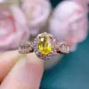 Anillo tesoro amarillo azul natural gema grado 5A, tamaño 5*7mm plata 925 Seiko incrustación fábrica venta al por mayor directa