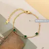 Versátil Collar de Acero de Titanio Verde de Circonio Multicolor para Mujer, Diseño Cuadrado Estilo Francés, Exquisito y Moderno para el Trabajo, Chapado en Oro Real de 18K, No se Desvanece