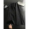 Novo design, calça reta de caimento ajustado, calça xadrez patchwork estilo americano de secagem rápida, calça longa casual esportiva masculina