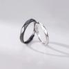 Anillo Geométrico para Pareja con Baño de Plata 925 Diseño Nicho Moda Personalidad Anillo de Autodisciplina para Hombre y Mujer