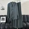 Pijama de seda de hielo para mujer para primavera y verano, nuevo conjunto jacquard de pierna ancha de alta gama, se puede usar afuera, ropa de casa de lujo de moda