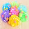 Bola de banho grande cor esponja confortável criativa cordão bola de banho esfoliante colorido flor de banho 30g