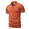 Nova camisa polo estilo europeu para homens, moda de verão, camiseta top casual de alta qualidade com gola de lapela e manga curta, transfronteiriça
