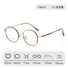 Armazones de Lentes Lisos de Marco Grande para Mujer 90373 Armazones de Lentes de Prescripción Poligonales Artísticos para Estudiantes para Hombre Armazones de Lentes de Titanio Ultraligeros