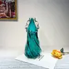 Falda Azul de Lujo Ligero Moderna Encaje Jarrón de Cristal Plato de Frutas Sala de Estar del Hogar Sala de Modelos Adornos Decorativos de Alta Gama
