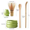 Cuenco de Cerámica para Matcha Set de Matcha Set de Matcha de Cuatro Piezas Cuenco de Matcha Estilo Japonés con Pico Soporte para Batidor de Té