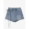 Falda vaquera retro de talla grande para mujer, falda de verano para chica gordita, antiexposición, cintura alta, adelgazante, cadera, línea A, pantalones