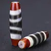 Ágata Natural Cuentas Dzi de Tres Ojos Negras y Blancas Diente de Tigre Cuentas Cilíndricas Collar Pulsera DIY Cuentas Espaciadoras Joyería Estilo Tíbet Accesorios Venta al por Mayor