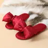 Pantuflas de Pareja de Verano para Bodas, Par Festivo Borgoña, Estilo de Alta Gama para Novio y Novia, Pantuflas de Baño Gruesas para Casa de Mujer