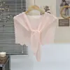 Capa de Tricô com Recortes e Mangas Pontudas para Mulheres, Adequada para Primavera e Outono, Proteção para o Pescoço, Camisa, Vestido e Peça de Roupa Externa Estilosa para o Dia a Dia