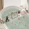 Estante de baño retráctil escurridor estante de bañera soporte de bañera de baño bandeja para teléfono móvil tableta