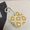 2026 Nova Bolsa de Ombro Casual Estilo Coreano Nicho Vazada Girassol Grande Capacidade Feminina para o Dia a Dia Bolsa Tecida