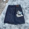 Pantalones Cortos de Calle Pantalones Y2K Harajuku Hip Hop Estampado Pantalones Cortos de Mezclilla Sueltos Verano Nuevos Pantalones Cortos Góticos para Hombre