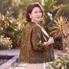 Novo casaco nacional de moda estilo chinês para mulheres, para usar na primavera e no outono, de alta qualidade, estiloso, moderno, roupas para mulheres de meia-idade e idosas, top estilo Chanel