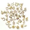 Accesorios de circonita micropavé rellenos de oro de 14k estrella luna flor mariposa corazón colgante materiales para dijes de collar y aretes DIY