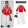 Ropa de Calle de Baile Urbano para Niños Niños Hip-Hop Festivo Rojo No. Traje de 7 piezas para Niños Hip-Hop Atuendo de Año Nuevo para Actuación