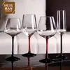 Taça de Vinho Preta Estilo Gravata Borboleta de Luxo Leve, Copo de Cristal para Restaurante, Taça para Harmonização de Casamento, Taça de Champagne Preta e Vermelha para Uso Doméstico