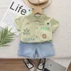 Traje de Verano para Niños Estilo Nuevo Bebé Dibujos Animados Casual Camisa de Manga Corta Ropa de Verano para Niños Ropa para Niños