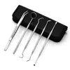 Conjunto de ferramentas de dentista para remover tártaro, ferramenta de limpeza, espelho, sonda, cuidados bucais, conjunto de 5 peças em estoque
