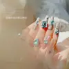 Accesorios de joyería: Rhinestones Gruesos Cuadrados con Forma de Corazón Irregular, Cristal Azul Lago Brillante con Forma de Hacha y Punta Inferior, Estrella de Diamante Elfo Azul