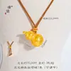 Tienda de Oro Puzuo Mismo Estilo Oro Arena Accesorios DIY con Diamantes Incrustados Colgante de Calabaza Fulu Cepillado Cadena para Clavícula Nuevo Estilo Chino