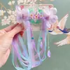 Accesorio para el Cabello Hanfu para Niñas, Pasador Trenzado con Cinta Floral de Estilo Antiguo, Adorno para el Cabello con Borla de Niña Pequeña como de Hada, Accesorio Chino de Moda
